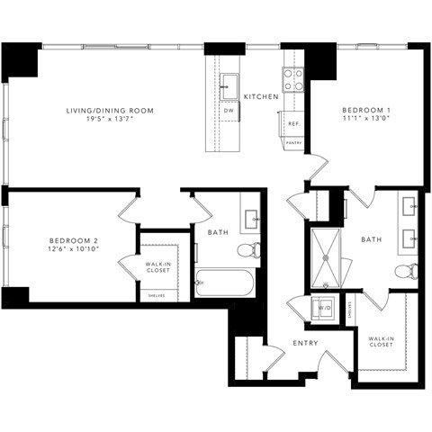 two bedroom floor plan